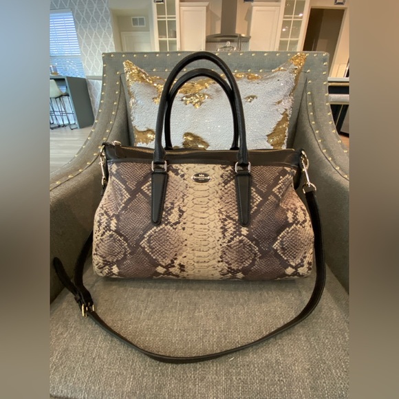 Coach Morgan Satchel in Python Snakeskin Embossed Leather - Picture 13 of 14